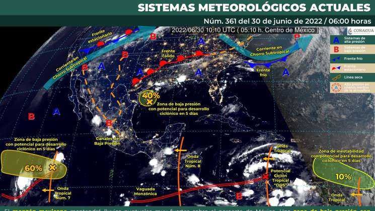 Anuncian lluvias puntuales en Oaxaca por la tarde