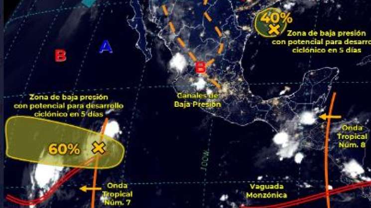 Condiciones cálidas y húmedas, tormentas eléctricas en Oaxaca