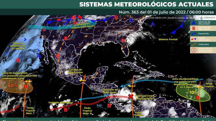 Onda tropical 8 causa lluvias en regiones de Oaxaca