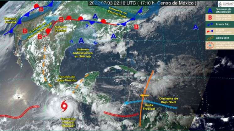 Se intensifica tormenta “Bonnie” al sur del Golfo de Tehuantepec