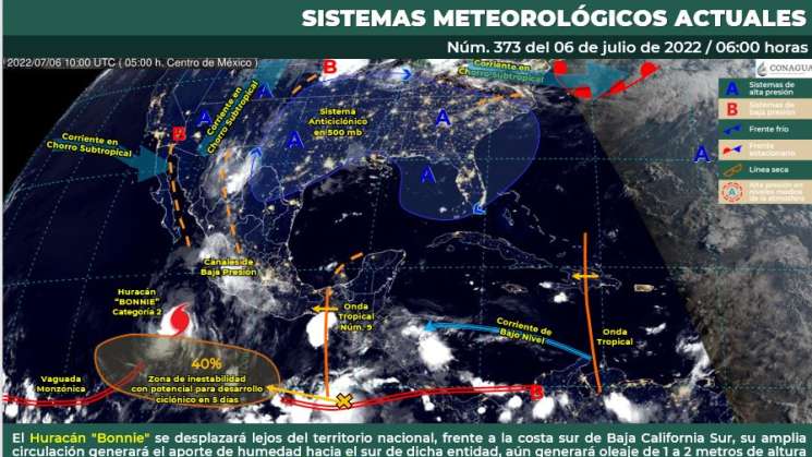 Onda tropical Núm. 9 recorrerá Oaxaca causando lluvias