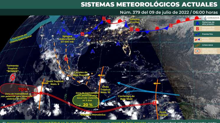 Provoca onda tropical 10 posibles lluvias en regiones de Oaxaca