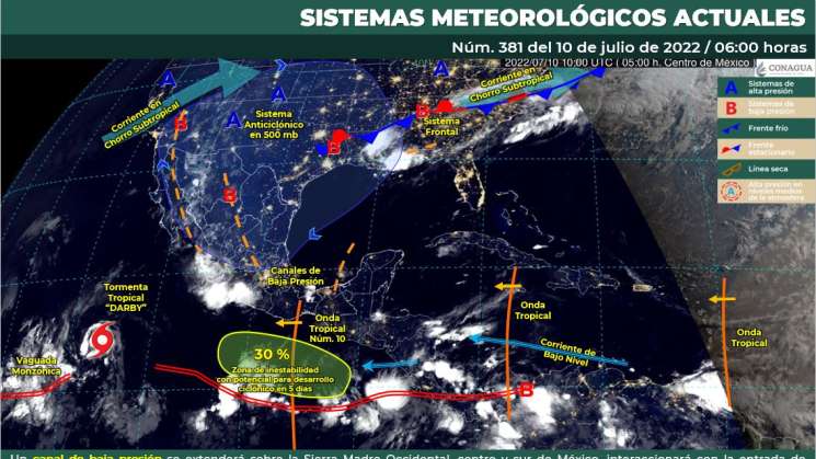 Anuncian lluvias puntuales fuertes en zonas de Oaxaca