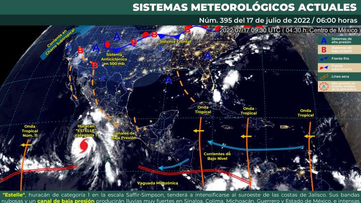 Segundo canal de baja presión causa nublados y lluvias en Oaxaca