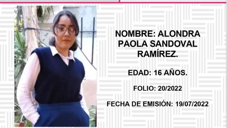 Familiares de Alondra Paola exigen a FGEO agilizar su búsqueda