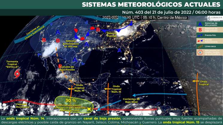 Sigue onda tropical 15 provocando nublados y lluvias en Oaxaca