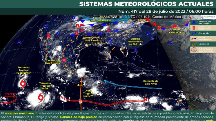 Llega onda tropical 17 con mas nublados y lluvias para Oaxaca