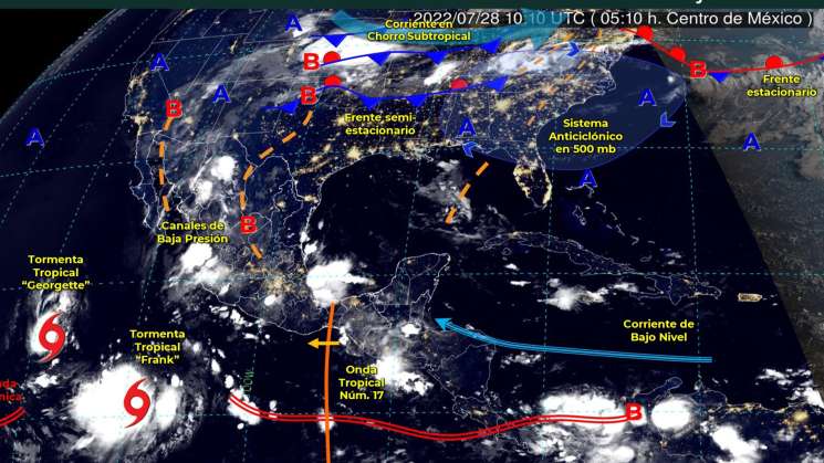 Se mantendrá Oaxaca bajo los efectos de ondas tropicales 