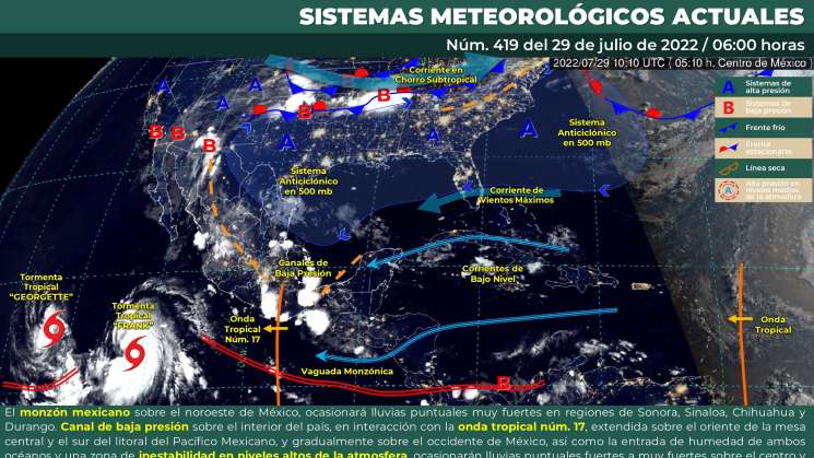 Se extiende onda tropical 17 con nublados y lluvias en Oaxaca