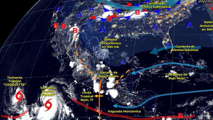 Onda tropical 17 extenderá su eje desde Oaxaca al centro del país