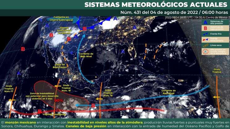 Llega onda tropical 19 con lluvias y nublados en Oaxaca