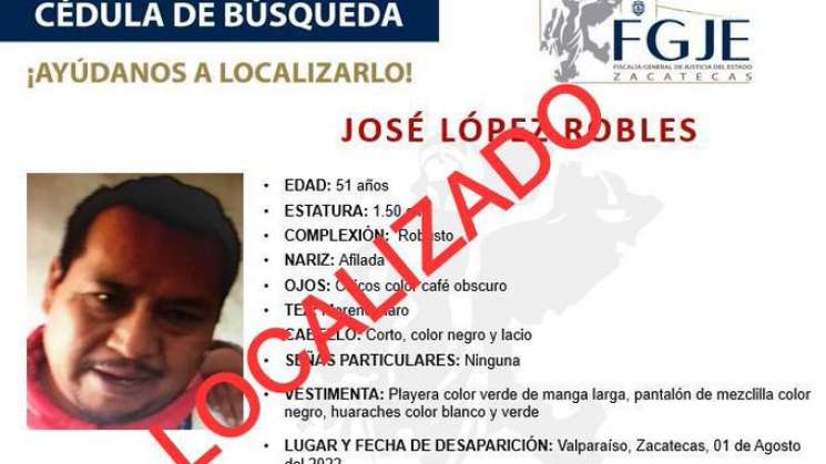 Fiscalia de Zacatecas localiza con vida a papá de Yuawi