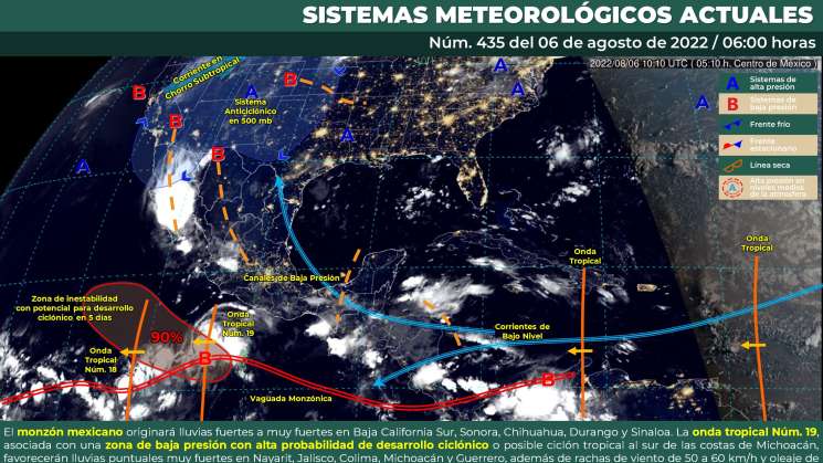 Continua onda tropical 19 provocando lluvias y nublados en Oaxaca