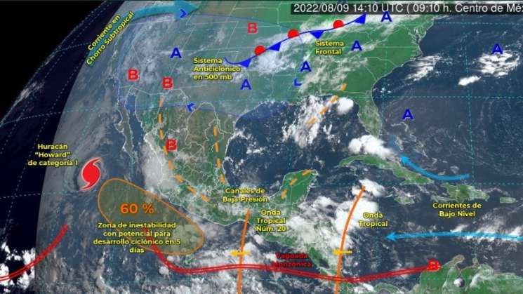 Ocasionará Onda Tropical 20 lluvias de intensidad variable 