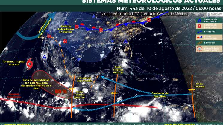 Onda tropical 21 causa nubados y lluvias en regiones de Oaxaca