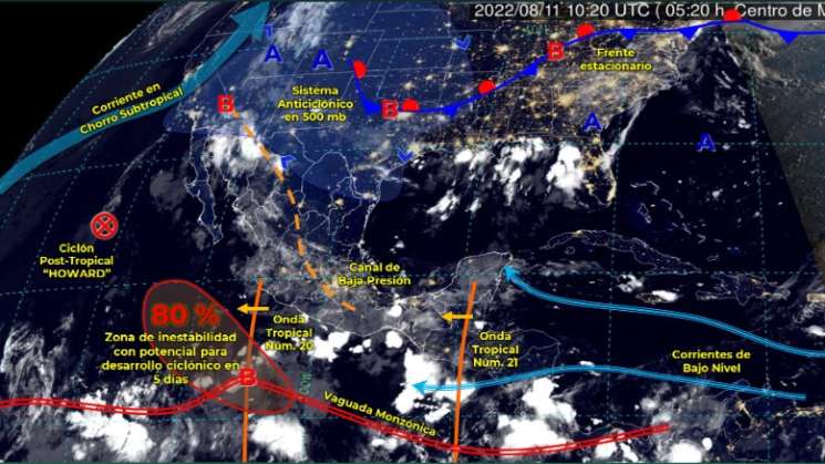 Lluvias con aguaceros  y rachas de viento  para Oaxaca: CEPCO