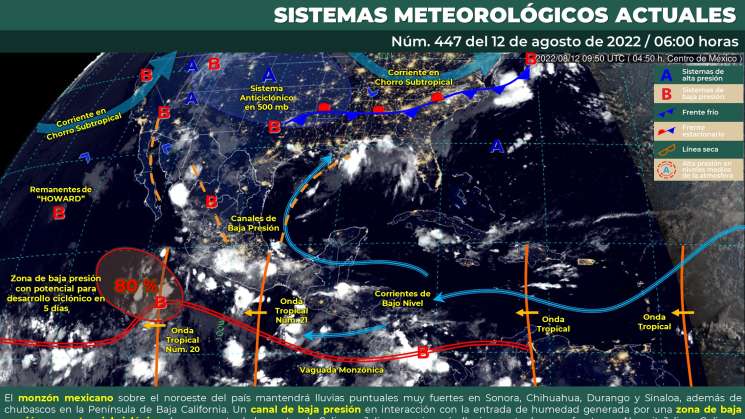 Onda tropical 21 causara lluvias intensas y nublados en Oaxaca