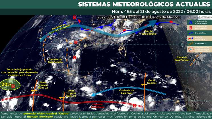 Sigue onda tropical 23 causando nublados y lluvias en oaxaca