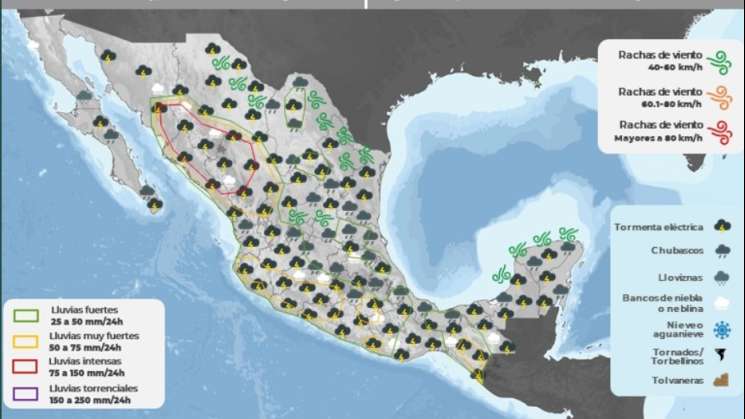 Anuncia CEPCO lluvias y chubascos durante la noche