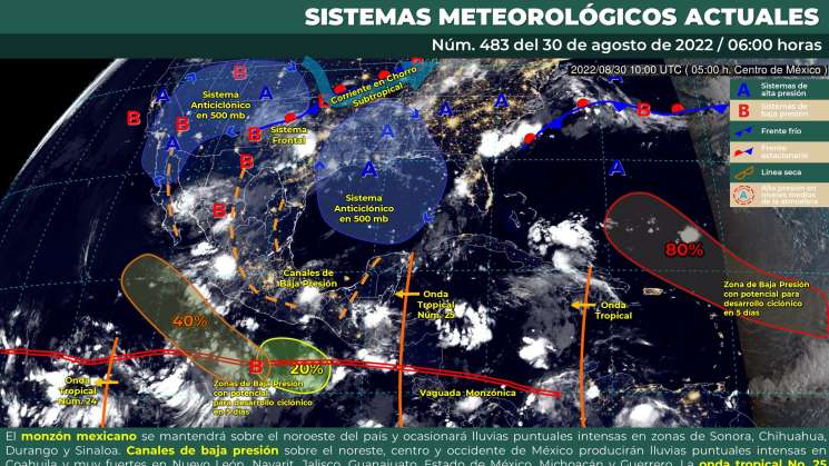 Onda tropical 25 continua causando lluvias y nublados en Oaxaca