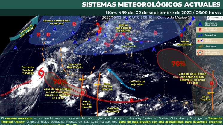 Llegan ondas tropicales 25 y 26, seguirán mas lluvias en Oaxaca