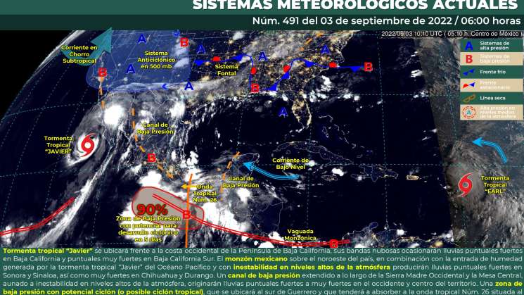 Onda tropical 26 causa lluvias torrenciales en Oaxaca