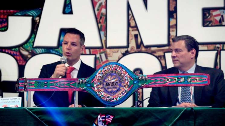 Presentan WBC y Alejandro Murat cinturón Guerrero Jaguar Zapoteca