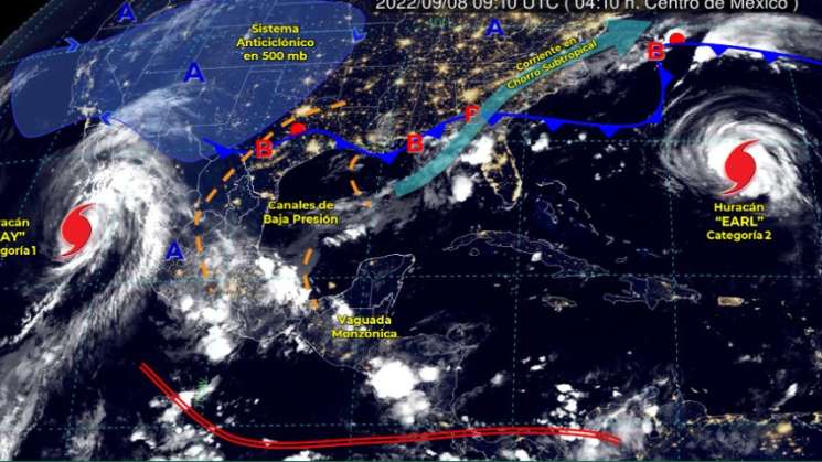 Humedad del Océano Pacífico y canal de baja presión causa lluvias