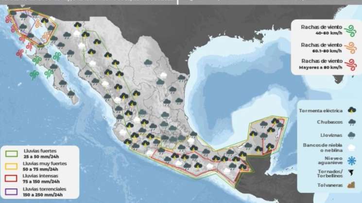 Permanecerán lluvias de intensidad variable en Oaxaca: CEPCO 