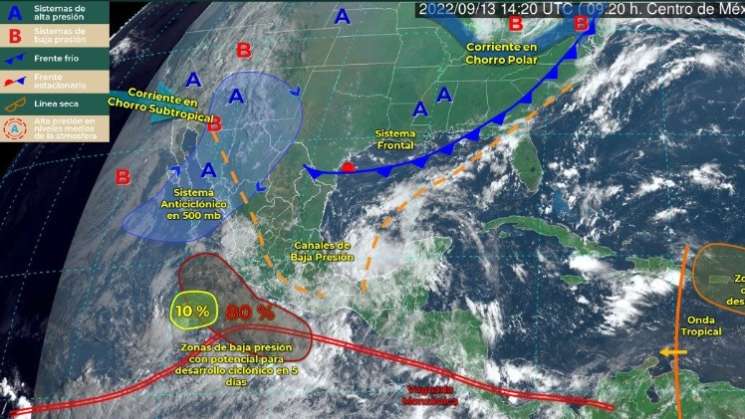 Seguira temporal de lluvias en Oaxaca por zona de baja presión