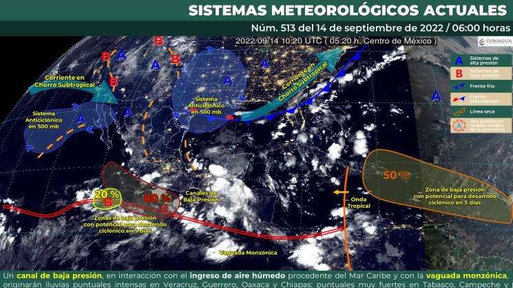 Seguirán lluvias y nublados por canales de baja presión en Oaxaca