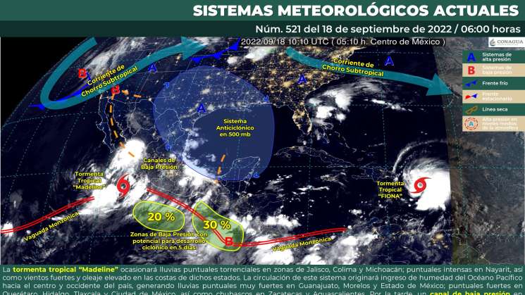 Vaguada monzónica sobre Oaxaca mantendrá lluvias constantes