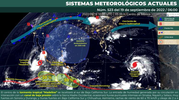 Seguirán lluvias en Oaxaca por vaguada y canales de baja presión