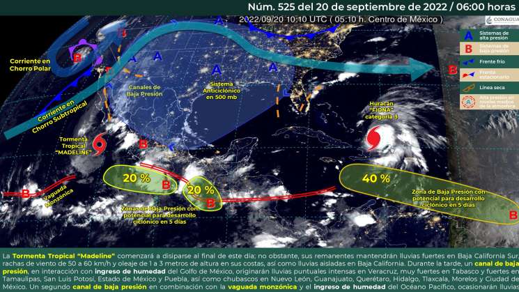 Continua vaguada monzónica causando lluvias en Oaxaca