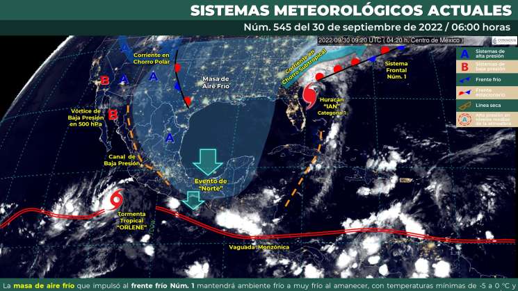 Masa de aire frio provoca lluvias y nublados en Oaxaca