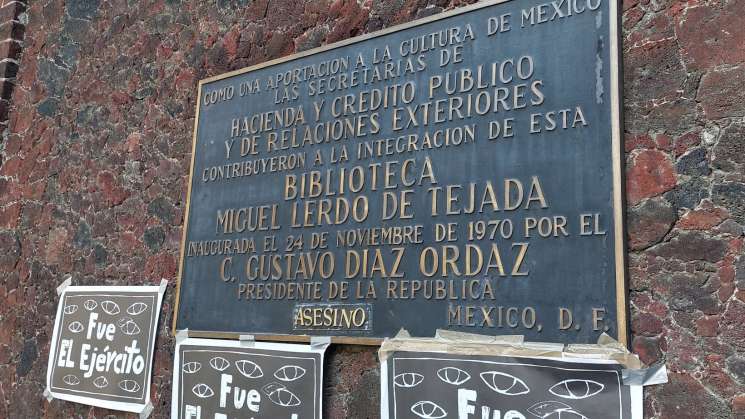 Comité 68 interviene placa de Diaz Ordaz y lo señalan de asesino