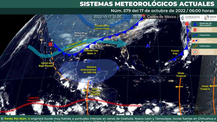 Onda tropical Núm. 27 causa nublados y lluvias en Oaxaca