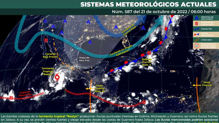 Onda tropical Núm. 28 continua causando nublados y lluvias