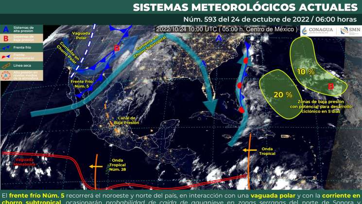 Onda tropical Núm. 28 provoca nublados con lluvias en Oaxaca