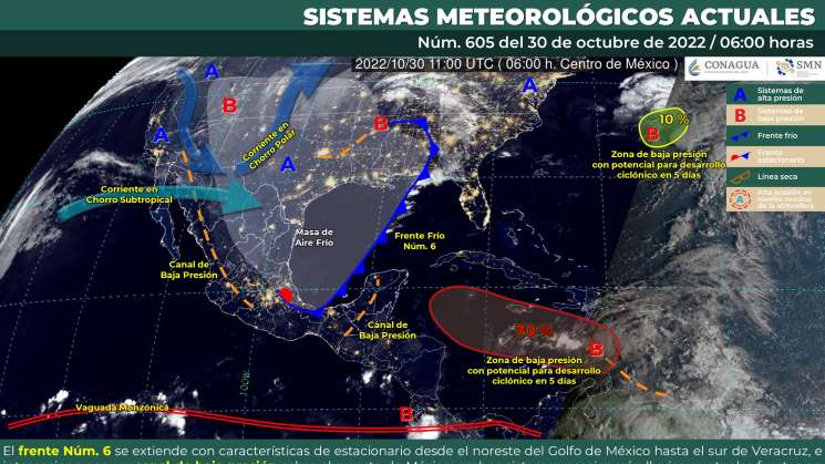 Genera canal de baja presión chubascos y lluvias  en Oaxaca