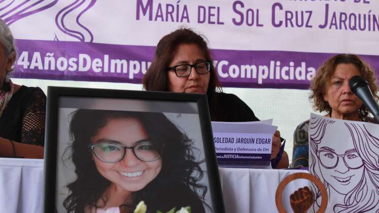 Sigue impunidad a feminicidas de María del Sol Cruz Jarquín