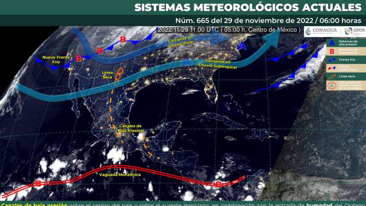 Se prevé lluvias puntuales en Oaxaca por baja presión 