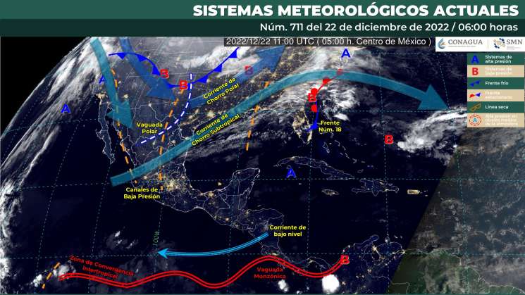 Frente frío 18 y masa de aire antártica causa bajas temperaturas