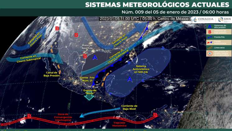 Continua frente 21 causando lluvias en Oaxaca y norte en istmo