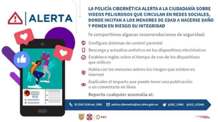 Policía Cibernética alerta por peligroso reto viral en Tic Toc