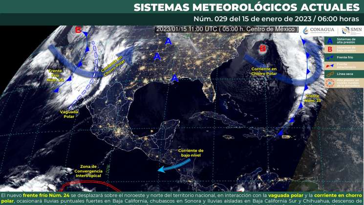 Causa Ingreso de humedad lluvias en Oaxaca y oleaje en costas