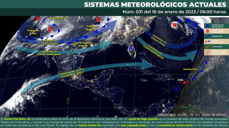 Aire húmedo  del Océano Pacífico causa lluvias y frio en Oaxaca