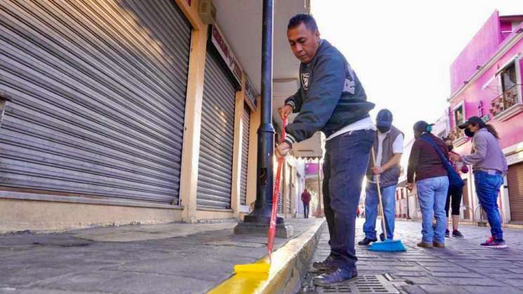  2° Tequio Bienestar en Centro Histórico en capital oaxaqueña