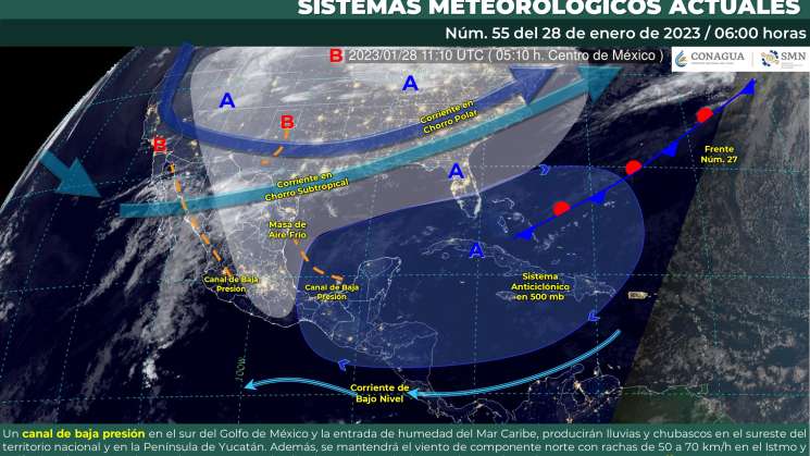 Genera canal de baja presión nublados en zonas de Oaxaca