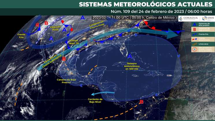 Sistema y canal de baja presión causan lluvias y viento en Oaxaca